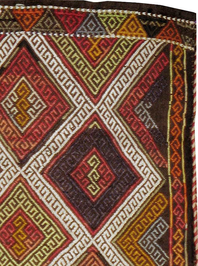Antique Turkish Flatweave Kilim Pillowcase (Pair: 1 of 2), No.22663 - Gsblank