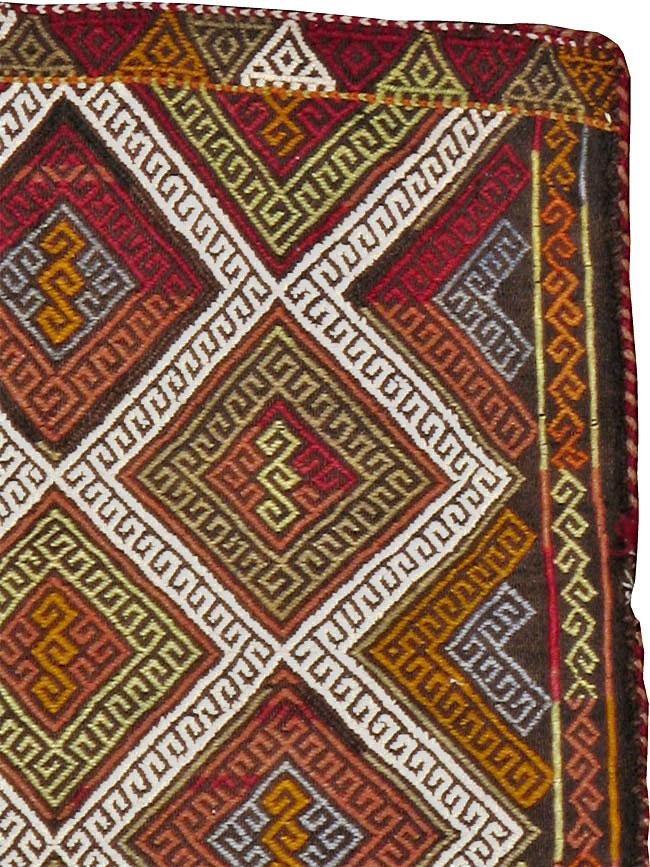 Antique Turkish Flatweave Kilim Pillowcase (Pair: 2 of 2), No.22664 - Gsblank