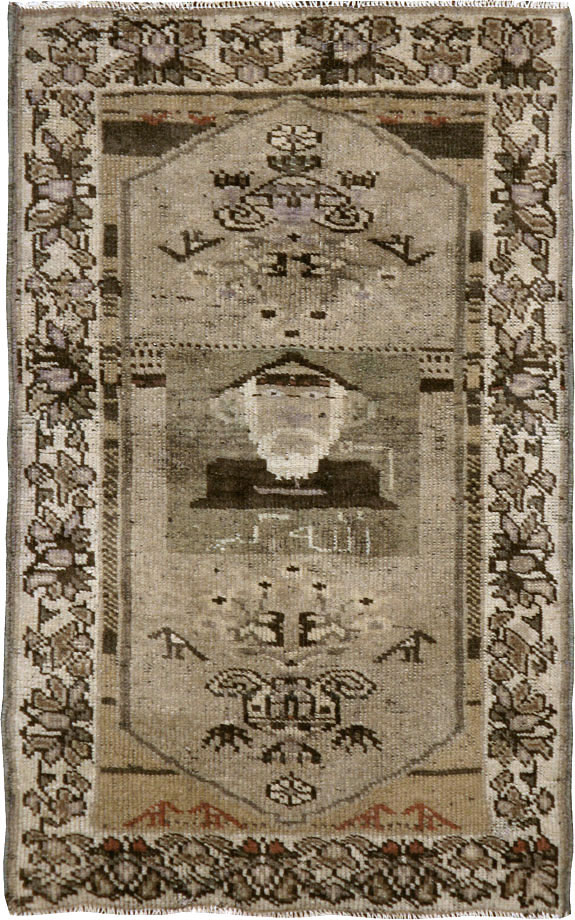 Vintage Persian Malayer Pictorial Rug, No.22676 - Gsblank