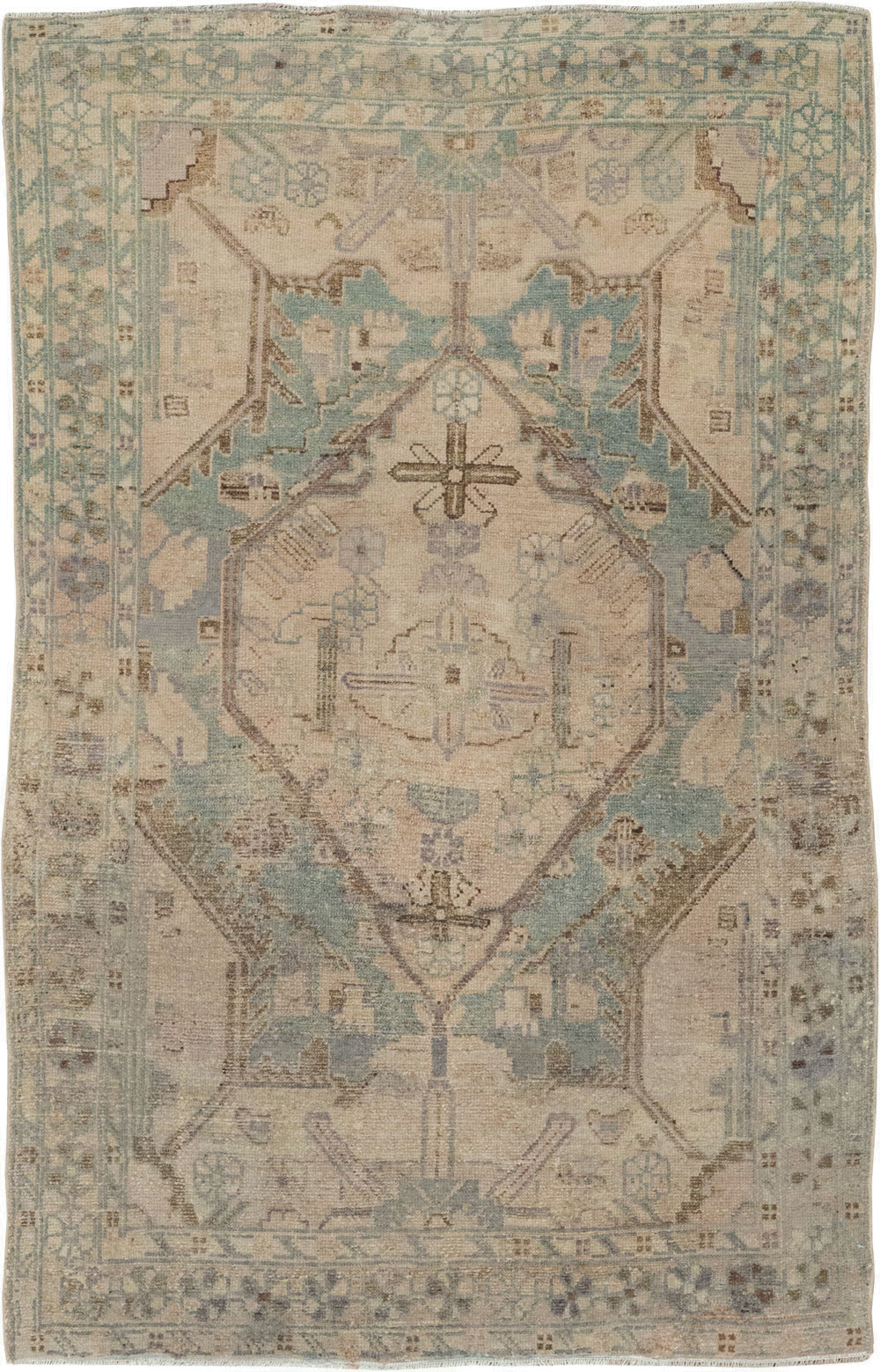 Vintage Persian Malayer Throw Rug, No.22728 - Gsblank