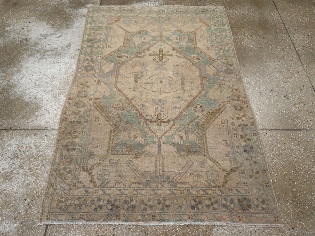 Vintage Persian Malayer Throw Rug, No.22728 - Gsblank