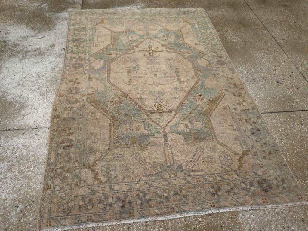 Vintage Persian Malayer Throw Rug, No.22728 - Gsblank