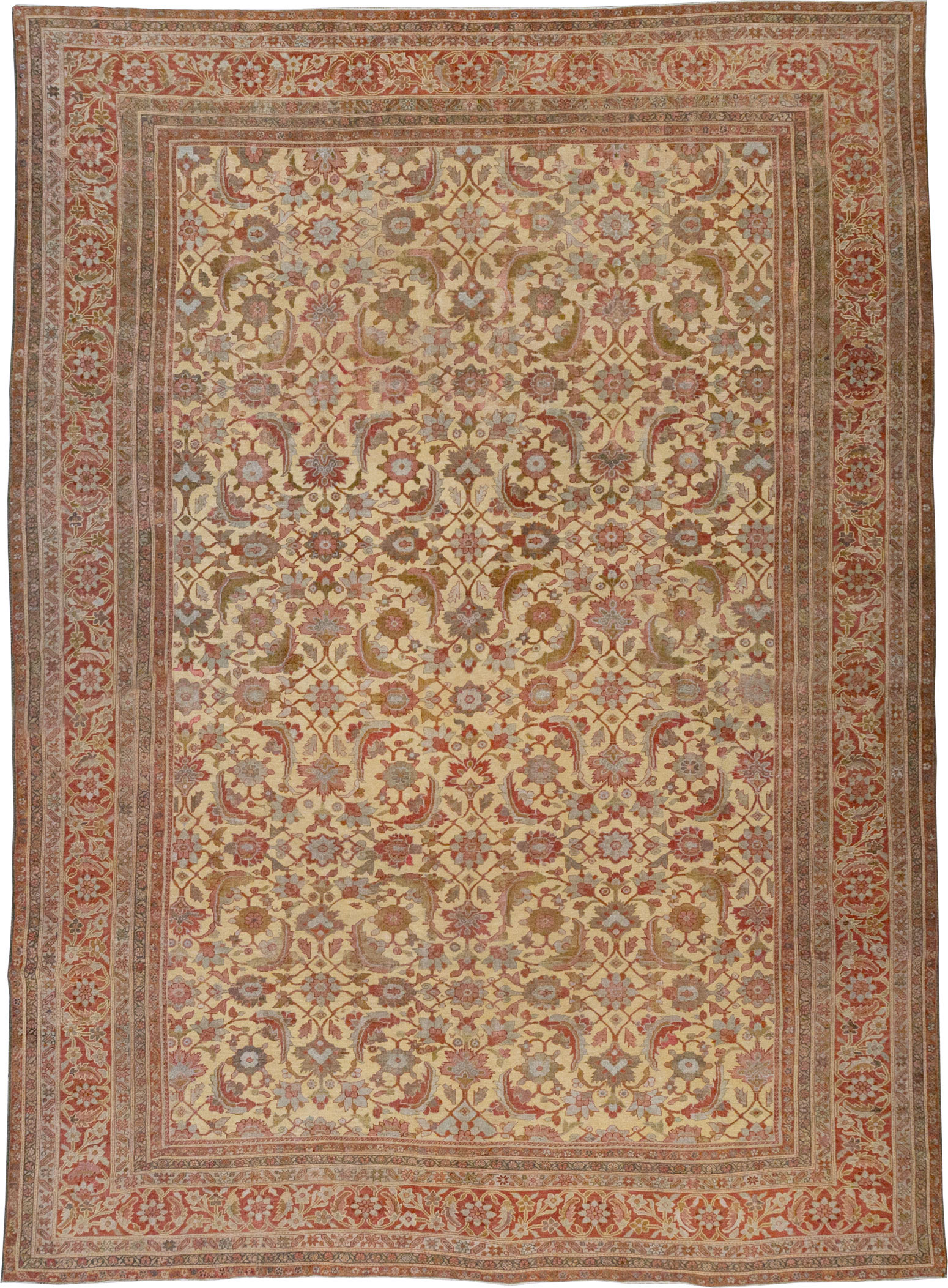 Antique Persian Mahal Oversize Carpet, No.22759 - Gsblank