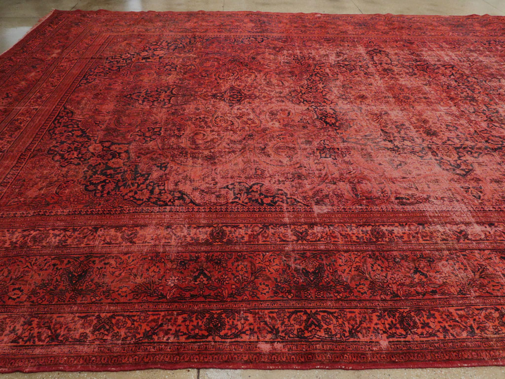 Antique Persian Mashad Over-Dye Carpet, No.22802 - Gsblank