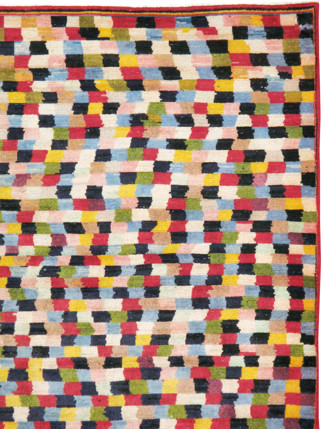 Vintage Persian Kashan Modernist Carpet, No.22839 - Gsblank