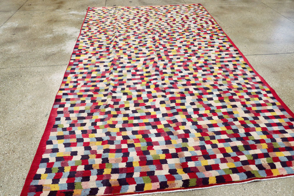 Vintage Persian Kashan Modernist Carpet, No.22839 - Gsblank