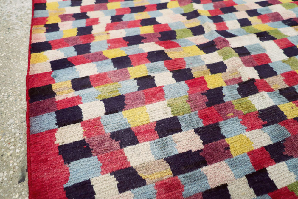 Vintage Persian Kashan Modernist Carpet, No.22839 - Gsblank