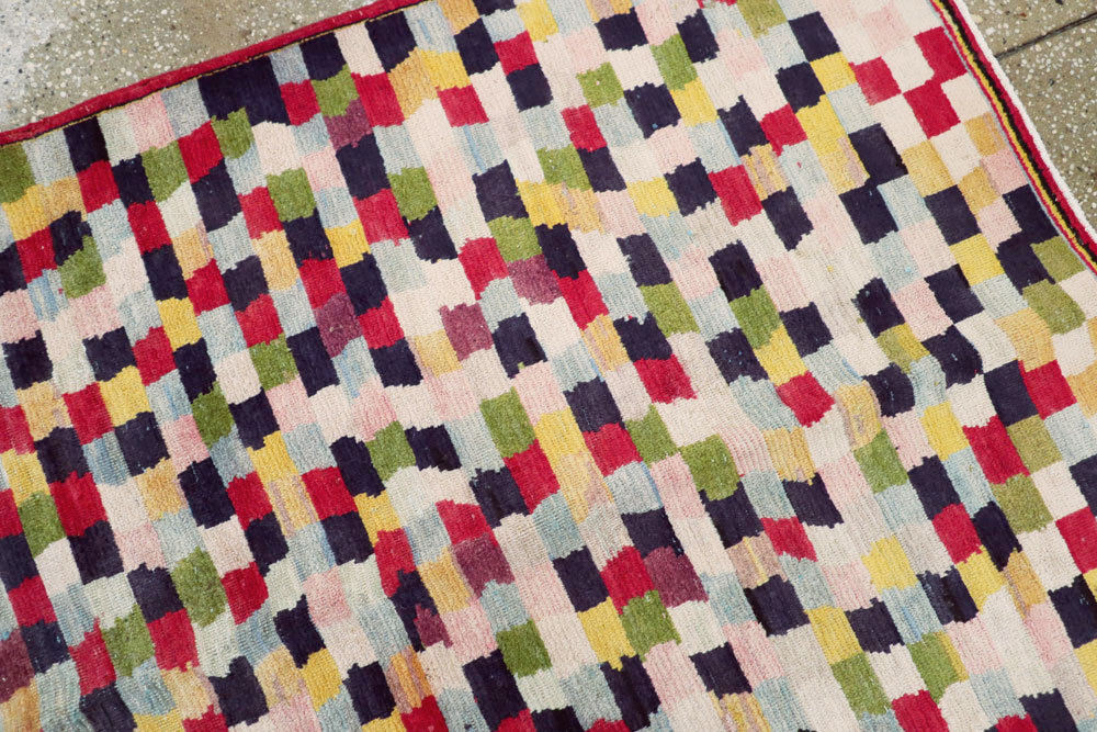 Vintage Persian Kashan Modernist Carpet, No.22839 - Gsblank