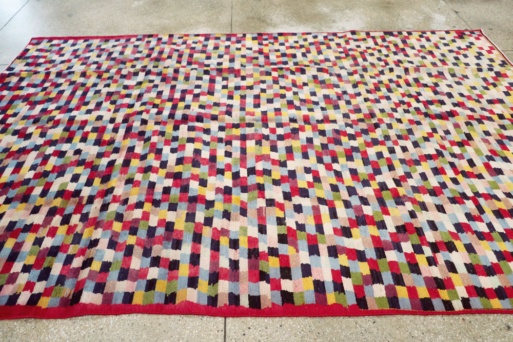 Vintage Persian Kashan Modernist Carpet, No.22839 - Gsblank