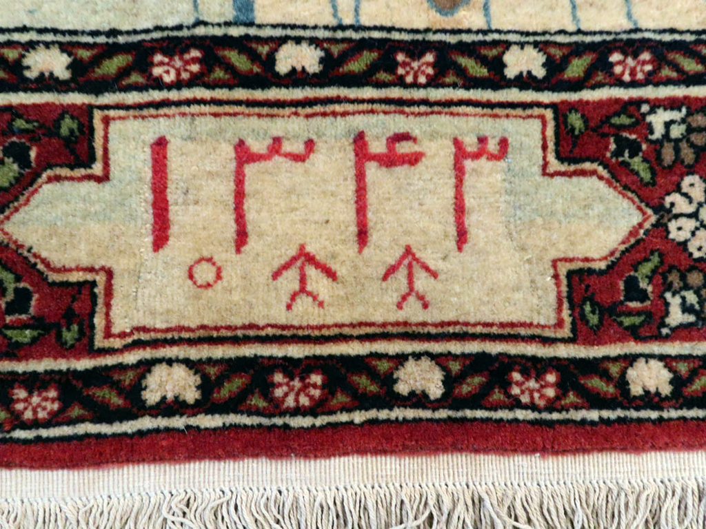 Antique Persian Tabriz Pictorial Map Rug, No.22840 - Gsblank