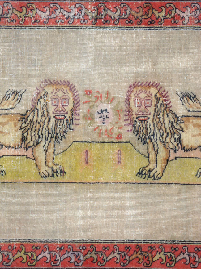 Antique Turkish Sivas Pictorial Rug, No.22858 - Gsblank