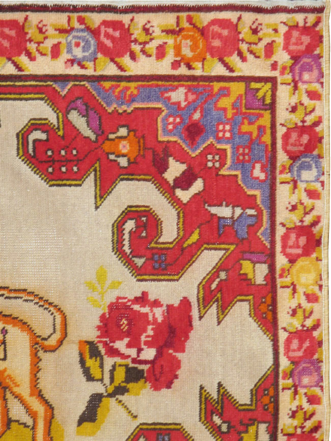 Antique Turkish Sivas Pictorial Rug, No.22859 - Gsblank