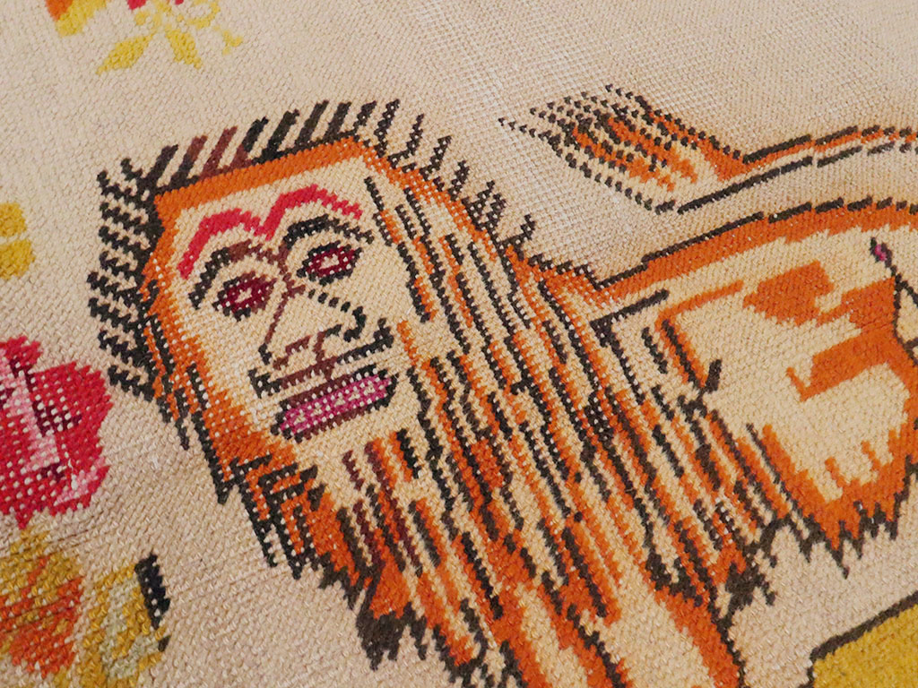 Antique Turkish Sivas Pictorial Rug, No.22859 - Gsblank