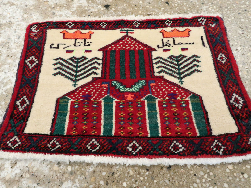 Vintage Persian Baluch Pictorial Rug, No.22881 - Gsblank
