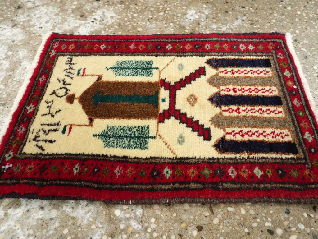 Vintage Persian Baluch Pictorial Rug (Pair: 2 of 2), No.22885 - Gsblank