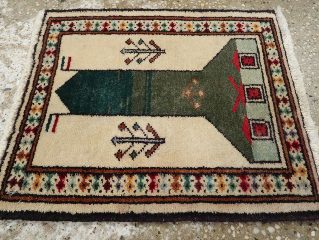 Vintage Persian Baluch Pictorial Rug, No.22886 - Gsblank