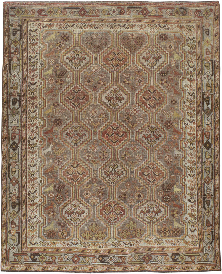 Antique Persian Shiraz Square Rug, No.22898 - Gsblank