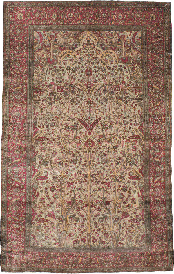 Antique Persian Silk Kashan Rug, No.22900 - Gsblank