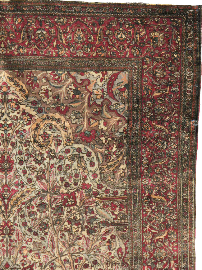 Antique Persian Silk Kashan Rug, No.22900 - Gsblank