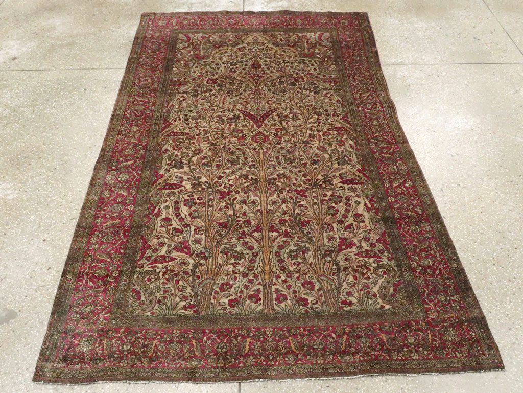 Antique Persian Silk Kashan Rug, No.22900 - Gsblank