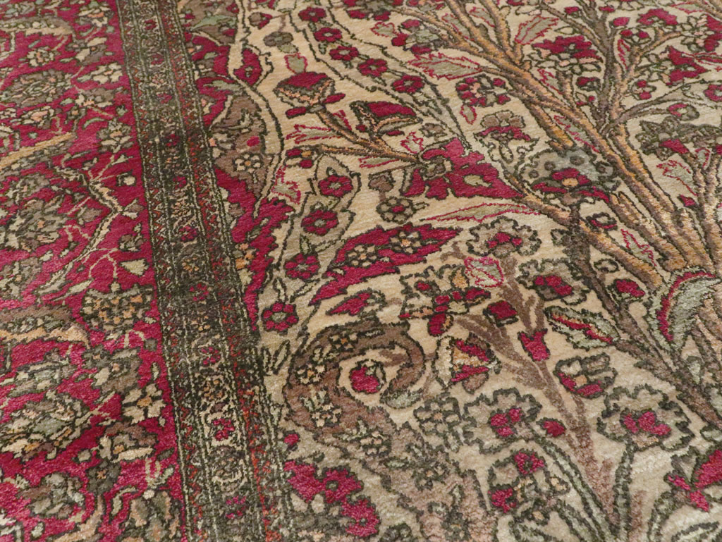 Antique Persian Silk Kashan Rug, No.22900 - Gsblank