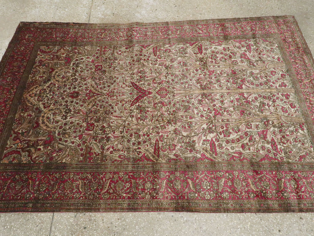 Antique Persian Silk Kashan Rug, No.22900 - Gsblank