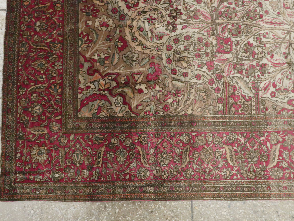 Antique Persian Silk Kashan Rug, No.22900 - Gsblank