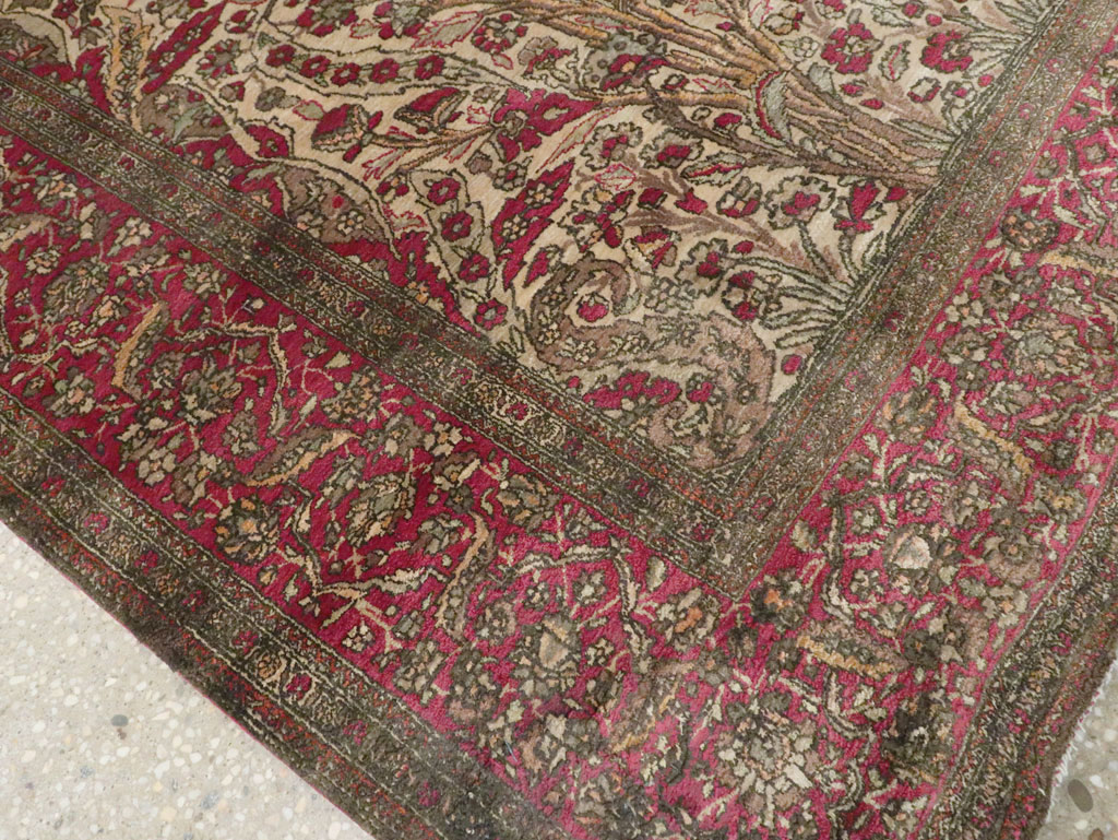 Antique Persian Silk Kashan Rug, No.22900 - Gsblank