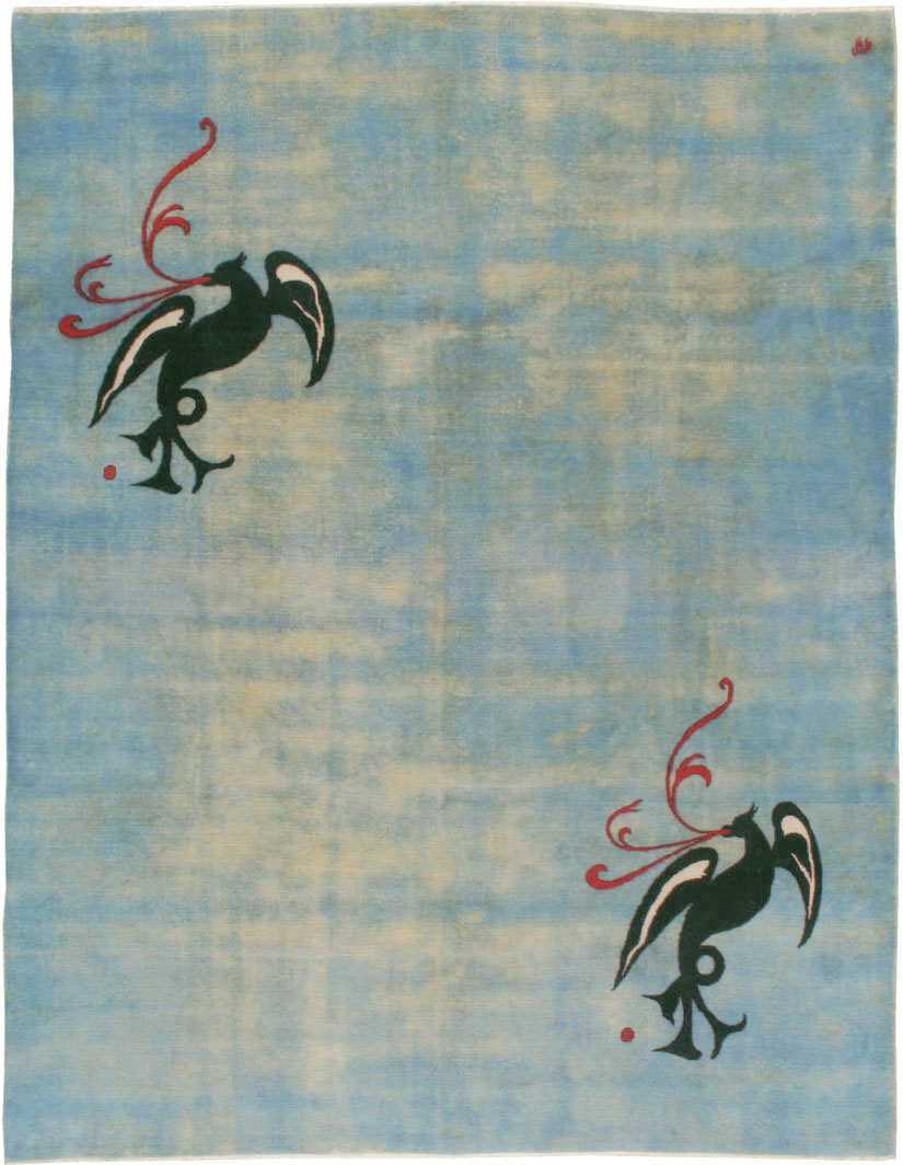 Vintage Persian Modernist Art-Deco Carpet, No.22909 - Gsblank