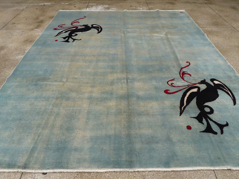 Vintage Persian Modernist Art-Deco Carpet, No.22909 - Gsblank