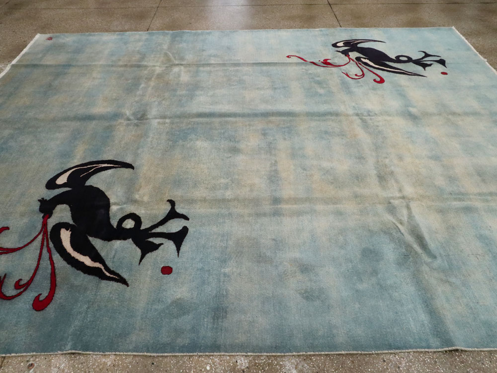 Vintage Persian Modernist Art-Deco Carpet, No.22909 - Gsblank