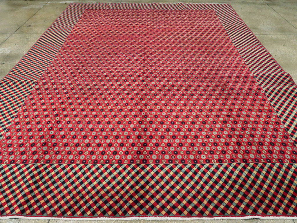 Vintage Persian Kashan Modernist Carpet, No.22916 - Gsblank