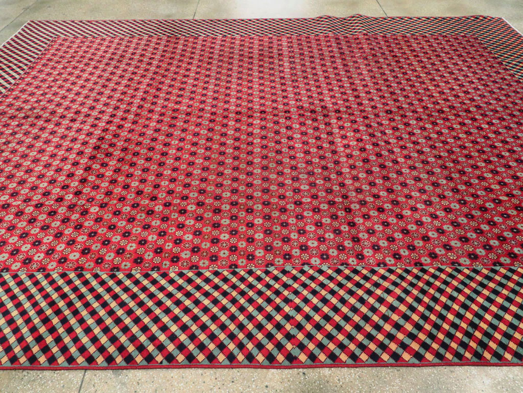 Vintage Persian Kashan Modernist Carpet, No.22916 - Gsblank