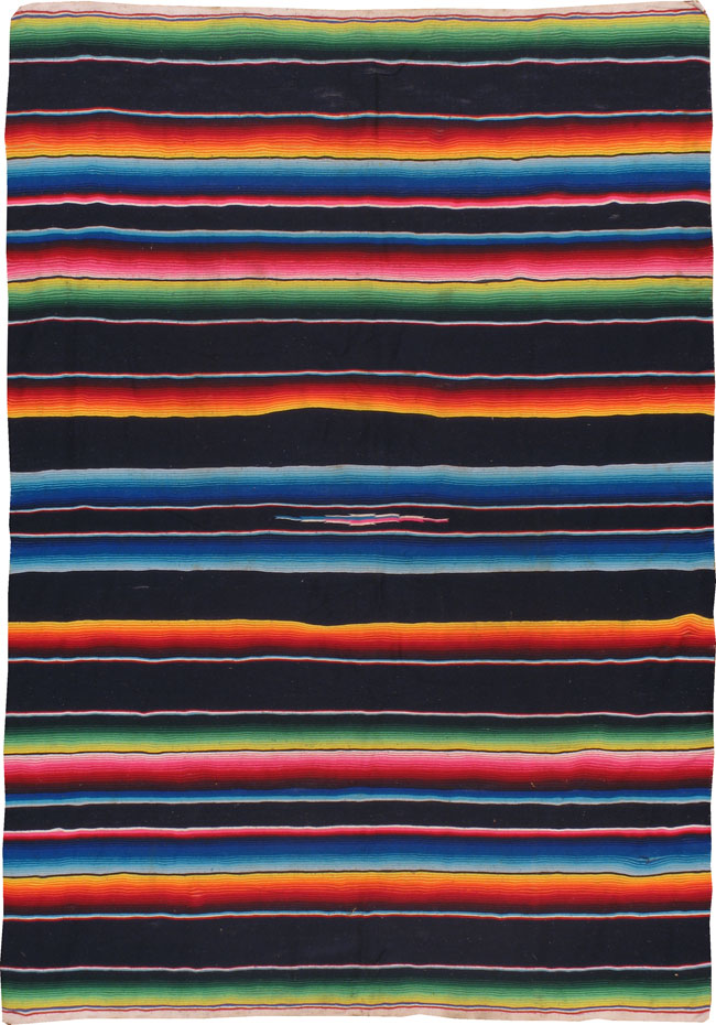 Vintage Mexican Flat-weave Blanket, No.22929 - Gsblank