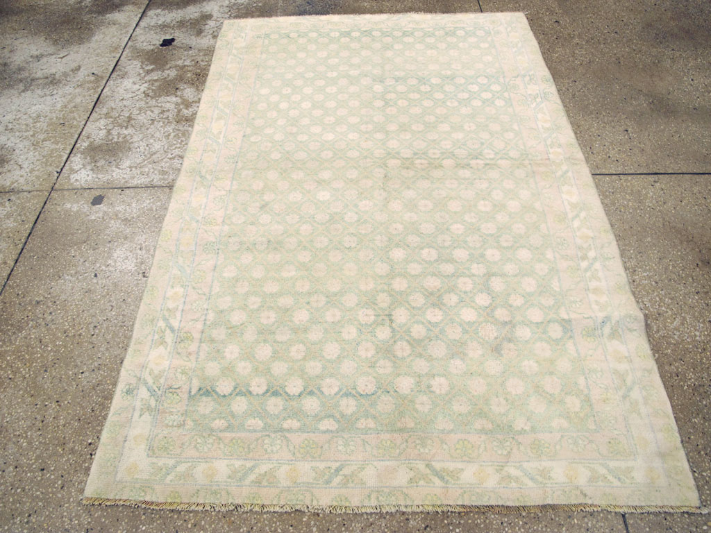 Vintage Indian Cotton Agra Rug, No.22942 - Gsblank