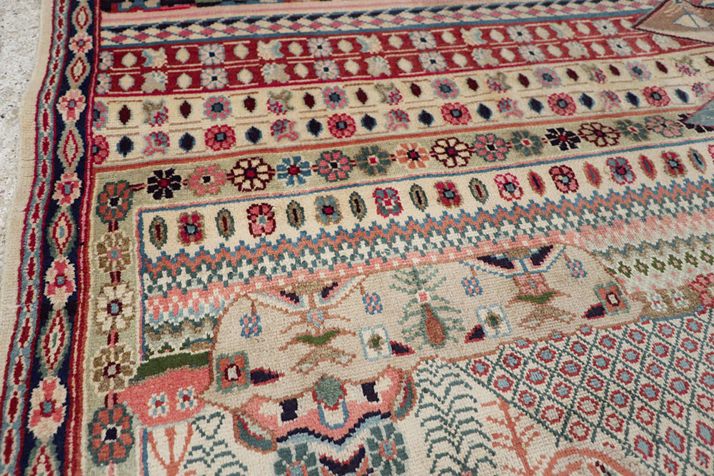 Vintage Persian Kashan Modernist Rug, No.22983 - Gsblank