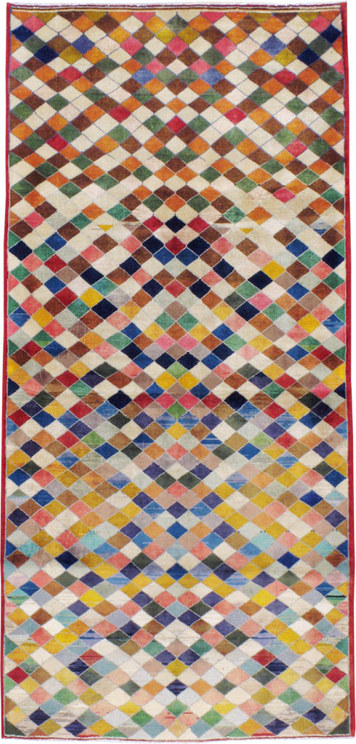 Vintage Persian Kashan Modernist Rug, No.22985 - Gsblank