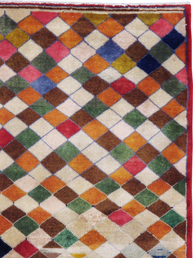 Vintage Persian Kashan Modernist Rug, No.22985 - Gsblank