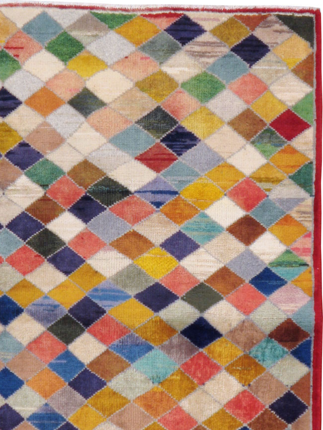 Vintage Persian Kashan Modernist Rug, No.22985 - Gsblank