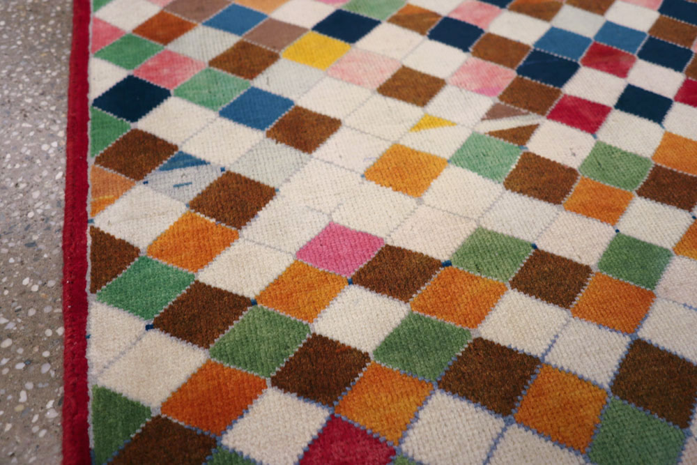 Vintage Persian Kashan Modernist Rug, No.22985 - Gsblank