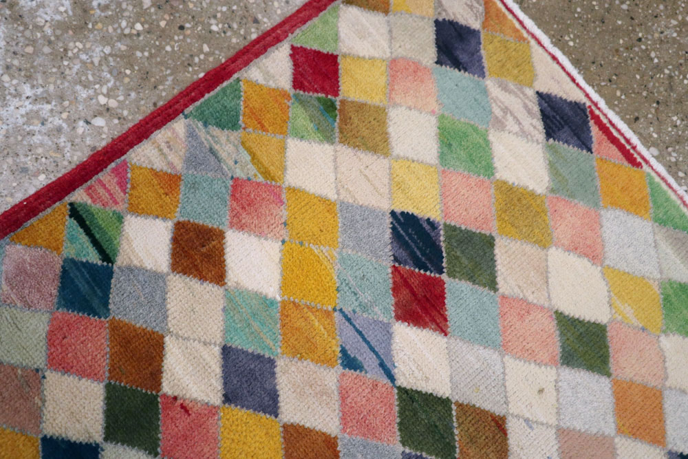 Vintage Persian Kashan Modernist Rug, No.22985 - Gsblank