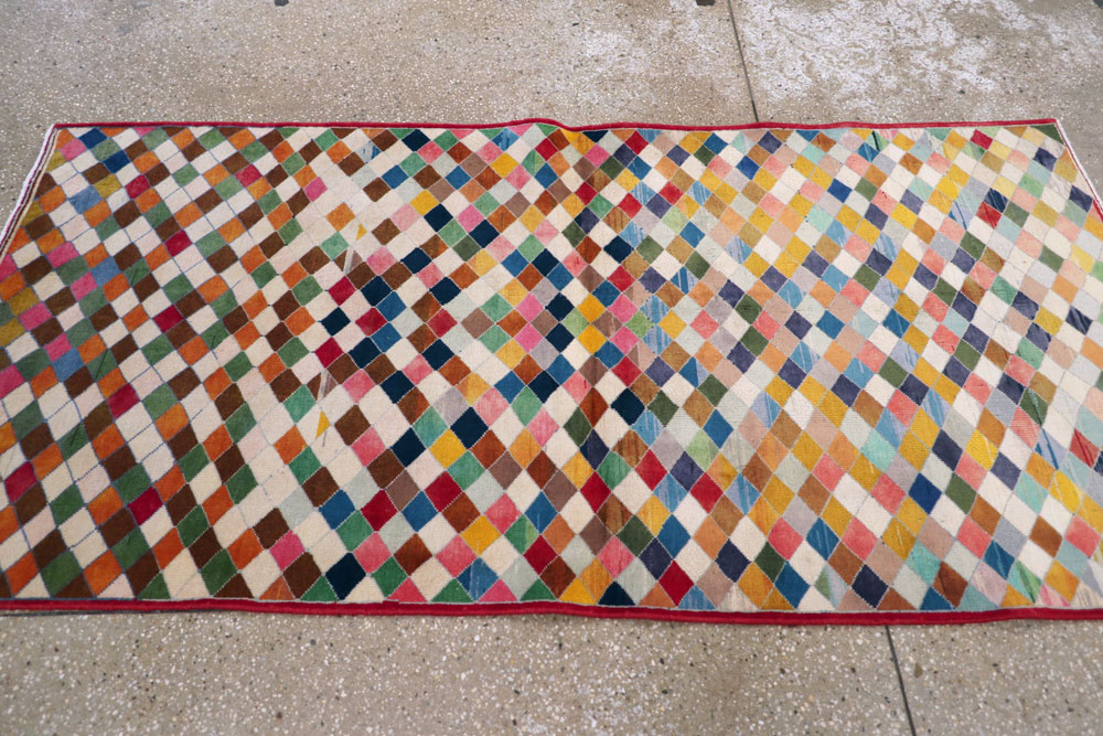 Vintage Persian Kashan Modernist Rug, No.22985 - Gsblank