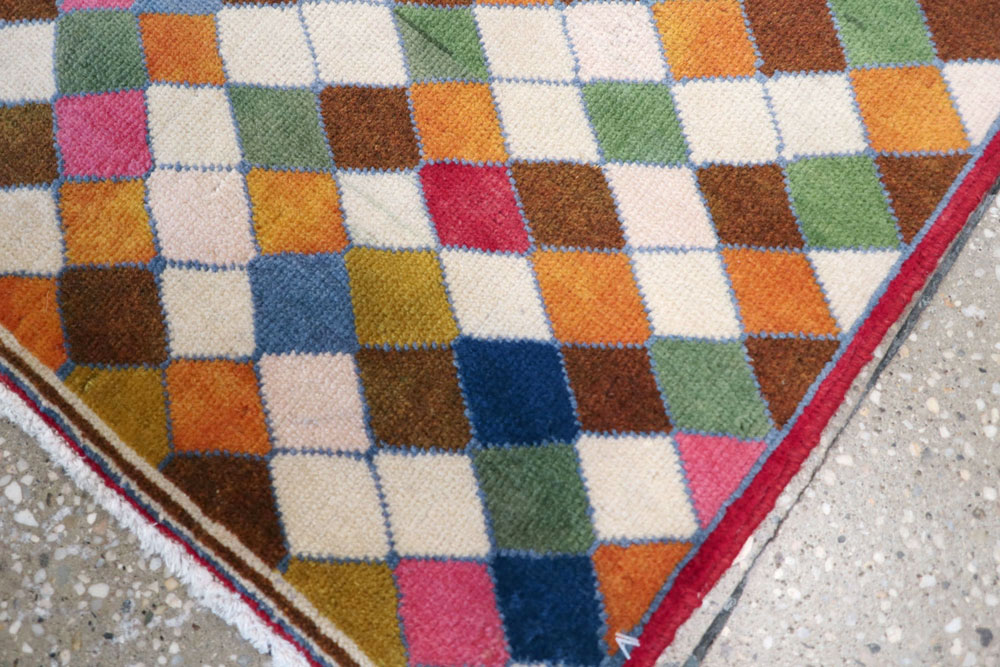 Vintage Persian Kashan Modernist Rug, No.22985 - Gsblank