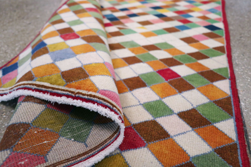 Vintage Persian Kashan Modernist Rug, No.22985 - Gsblank