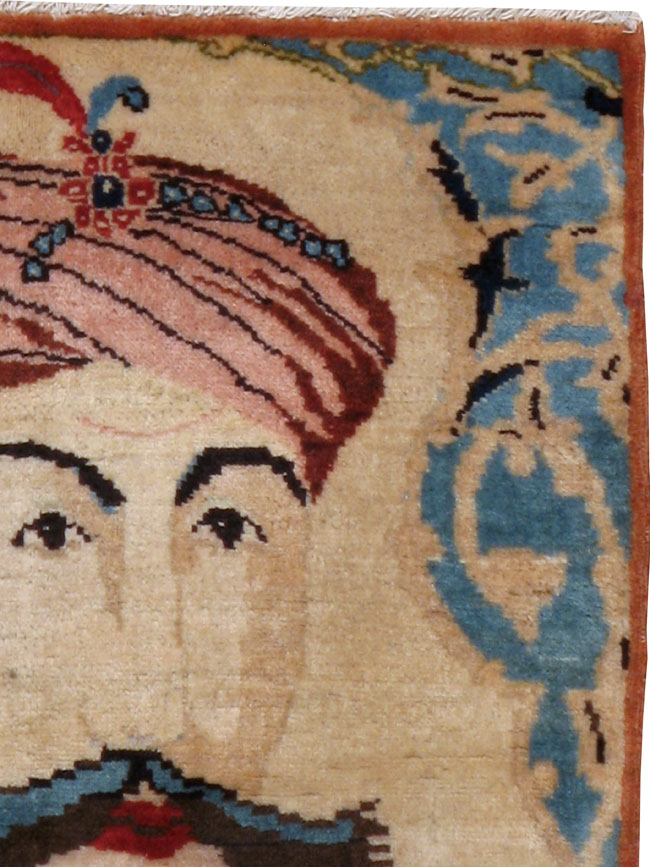 Vintage Persian Tabriz Pictorial Rug, No.22997 - Gsblank