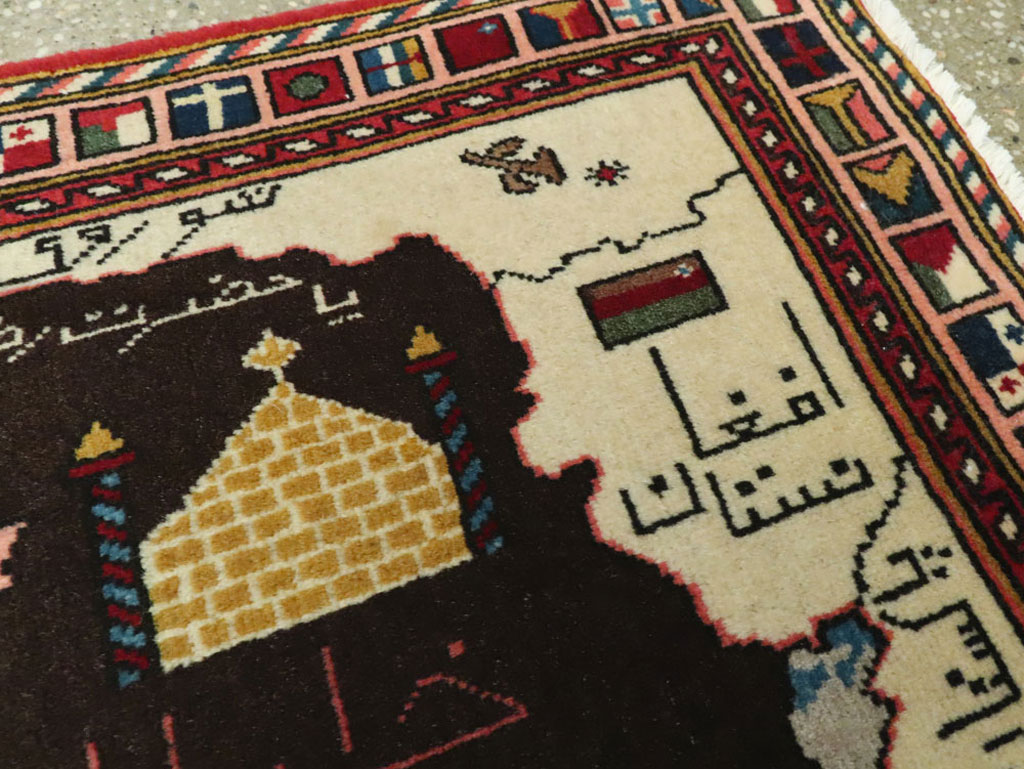 Vintage Tabriz Pictorial Map Rug, No.23004 - Gsblank