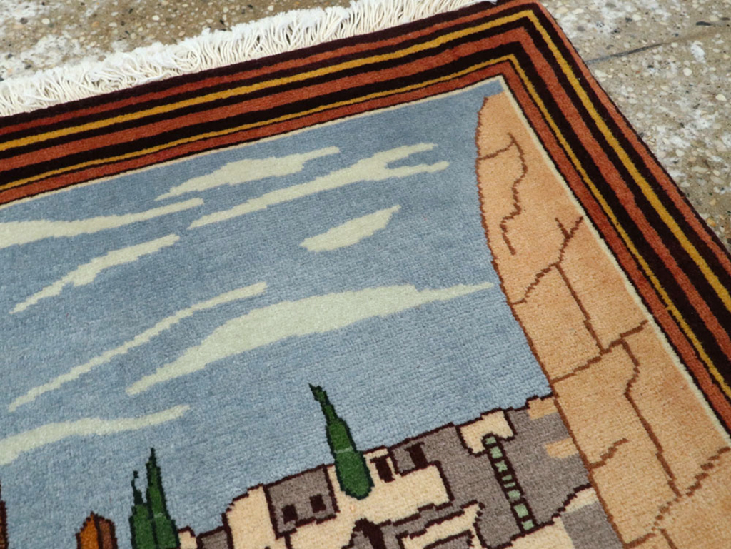 Vintage Persian Tabriz Pictorial Rug, No.23068 - Gsblank