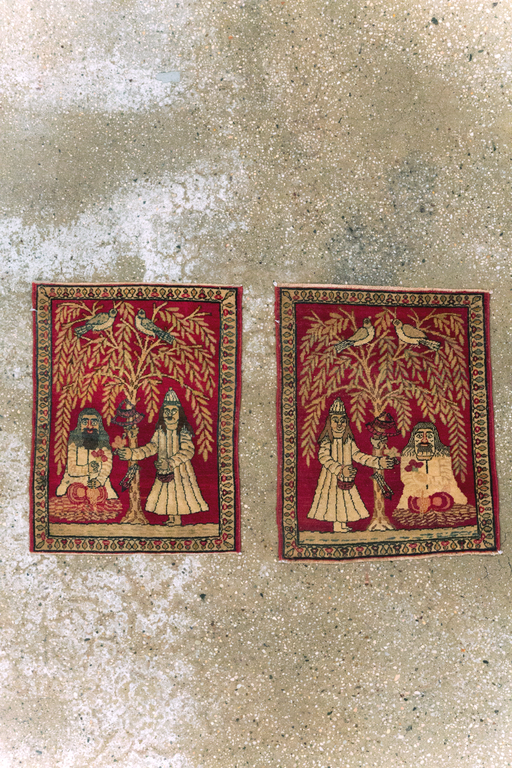 Antique Persian Lavar Kerman Pictorial Rug (Pair: 2 of 2), No.23078 - Gsblank