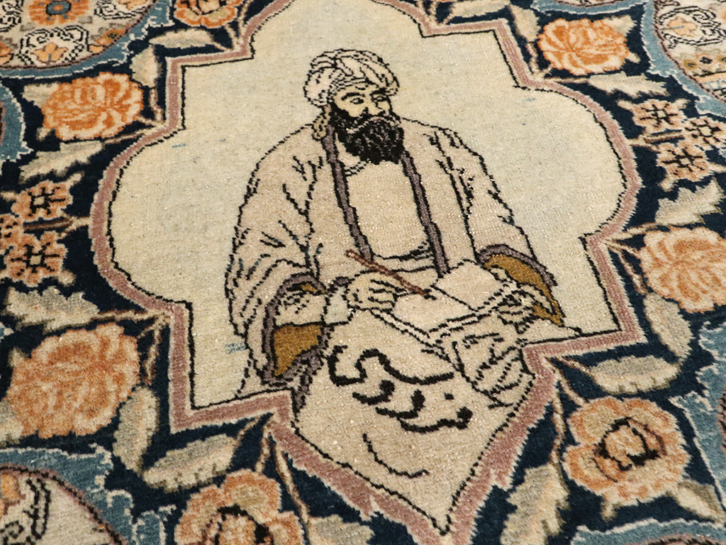 Vintage Persian Tabriz Pictorial Rug, No.23097 - Gsblank