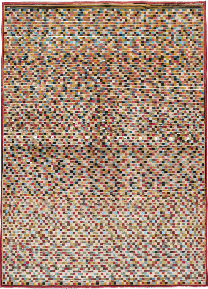 Vintage Persian Kashan Modernist Rug, No.23109 - Gsblank